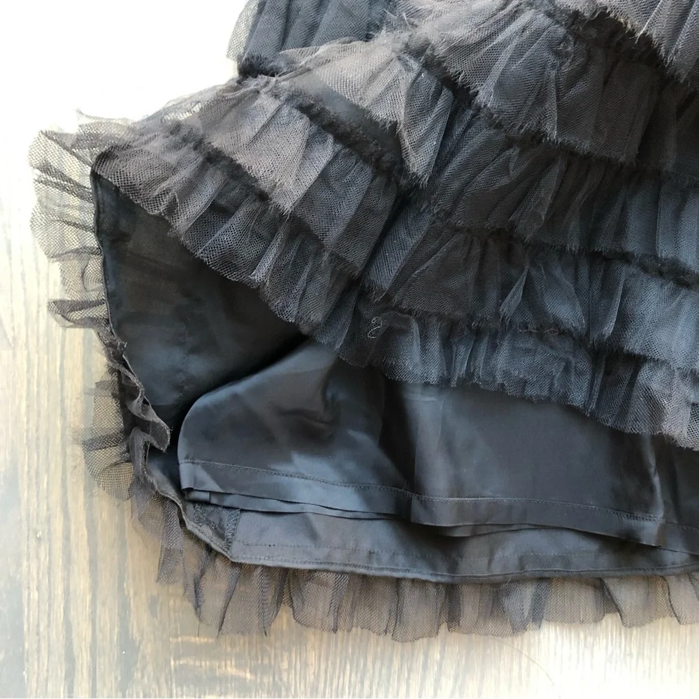 J. Crew Black Strapless Dress w/ Layers of Tuille - Picture 9 of 10